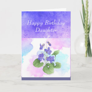 Daughter Birthday African Violet Flower Poem Holiday Card