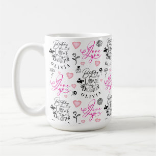 Daughter  Birthday Calligraphy Custom Name  Modern Coffee Mug