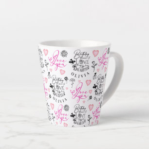 Daughter  Birthday Calligraphy Custom Name  Modern Latte Mug