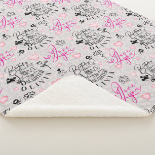 Daughter Birthday Calligraphy Custom Name Modern Sherpa Blanket