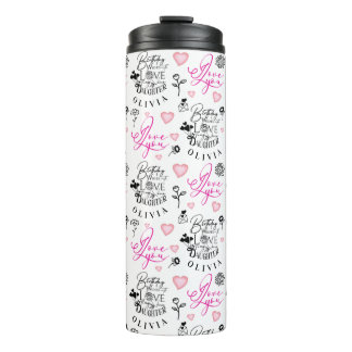 Daughter Birthday Calligraphy Custom Name Modern Thermal Tumbler