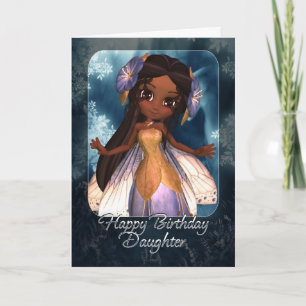 Daughter Birthday Card - Cute Blue Fairy