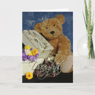 Daughter Birthday Card with cute Bear boxes purse