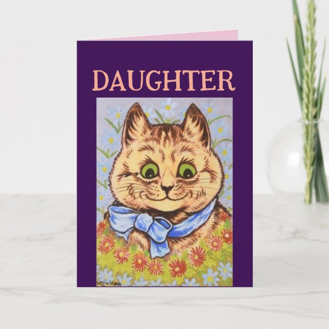 DAUGHTER BIRTHDAY CAT GREETING CARD  (Front)