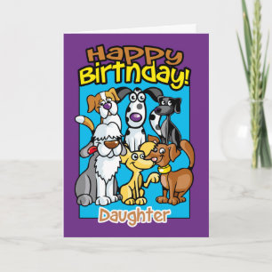 Daughter, Birthday Celebration Dogs, Lots of dogs Card
