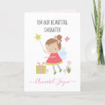 Daughter  birthday fairy girls pink whimsical card<br><div class="desc">An adorable birthday card with the cutest little fairies that you can personalise with your daughter's name. The birthday fairy collection is perfect for little girls who adore magical creatures. You can choose between two types of card. You can choose either silky gloss paper or matte paper. Matte, is a...</div>