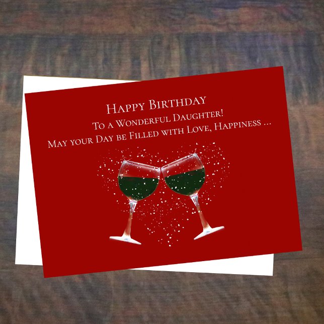 Daughter Birthday Funny Wine  Holiday Card (Creator Uploaded)