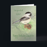 Daughter Birthday Love my Heart Chickadee Bird Card<br><div class="desc">Daughter Birthday Love with all my Heart Watercolor Chickadee Bird Nature</div>