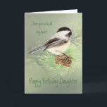 Daughter Birthday Love my Heart Chickadee Bird Card<br><div class="desc">Daughter Birthday Love with all my Heart Watercolor Chickadee Bird Nature</div>