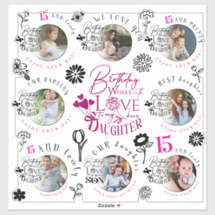 Daughter Birthday Photo Collage Typography