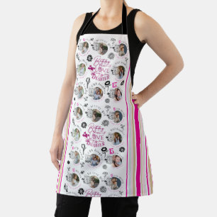 Daughter Birthday Photo Collage Typography  Apron