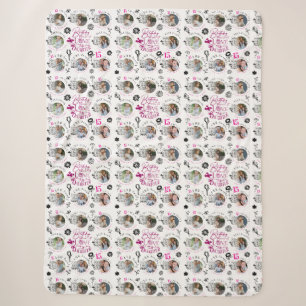 Daughter Birthday Photo Collage Typography Sherpa Blanket