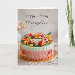 Daughter Birthday Tropical Cake card