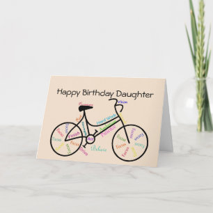 Daughter Birthday Wishes for Bike, Cycling Biking Card