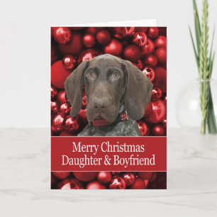 Daughter & Boyfriend  Glossy Grizzly Christmas Holiday Card