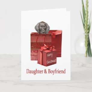 Daughter & Boyfriend  Glossy Grizzly Christmas Holiday Card