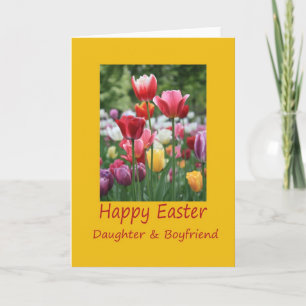 Daughter & Boyfriend Happy Easter Tulip card