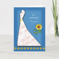 Daughter Bridal Shower Sunflower on Blue