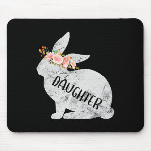 Daughter Bunny Matching Family Floral Bunny Rabbit Mouse Pad