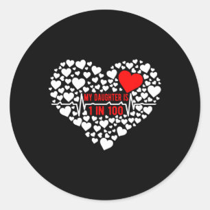 Daughter Chd Warrior Mum Congenital Heart Disease  Classic Round Sticker