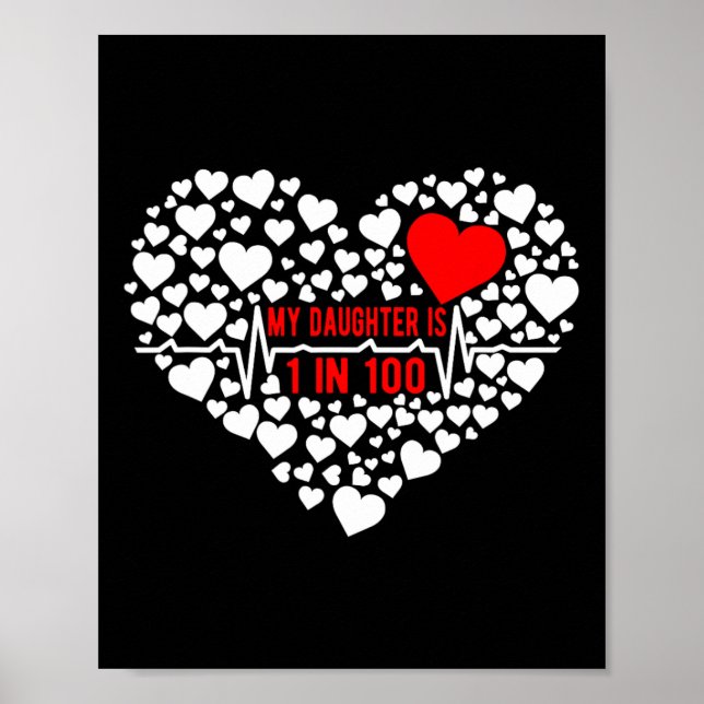 Daughter Chd Warrior Mum Congenital Heart Disease  Poster (Front)