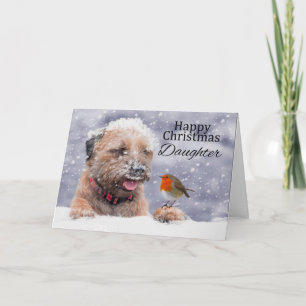 Daughter, Christmas, Border Terrier Dog Card