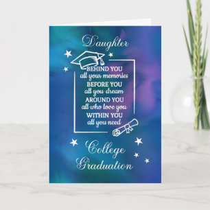 Daughter College Graduation Quote Watercolor Card
