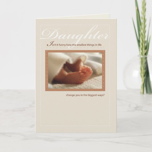 Daughter Congratulations New Baby Feet Card (Front)