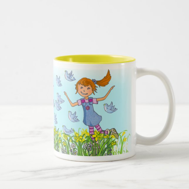 Daughter custom name spring time girls fun mug (Right)