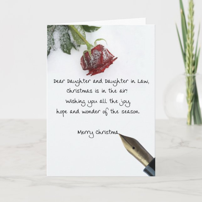 Daughter & Daughter in Law christmas letter Holiday Card (Front)