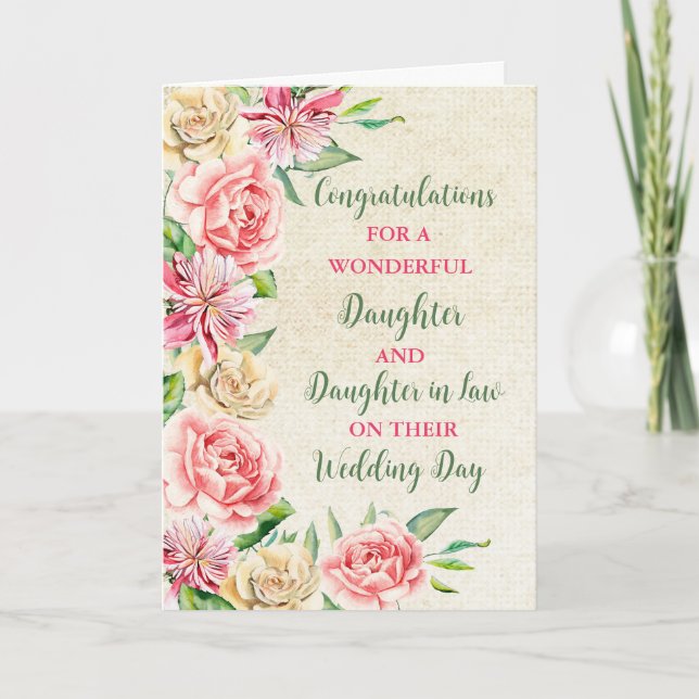 Daughter & Daughter in Law Congratulations Card (Front)