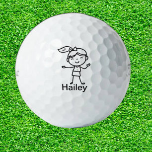 DAUGHTER Doodle stick people Personalised GIFT Golf Balls