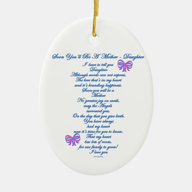 Daughter Expecting 1st Baby Ceramic Ornament (Front)