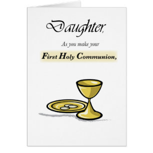Daughter First Communion Gold Chalice, Paten