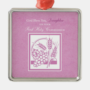 Daughter First Communion, Pink Metal Tree Decoration