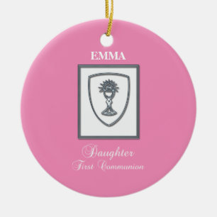 Daughter, First Communion Silver Chalice Ceramic Tree Decoration