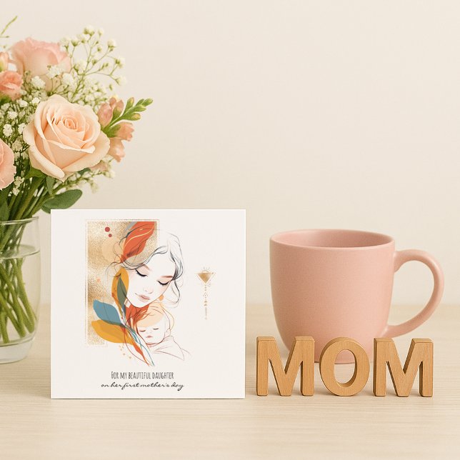 Daughter First Mothers Day Flat Card (Creator Uploaded)
