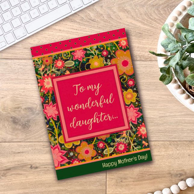 Daughter Floral Pretty Unique Happy Mother’s Day Card (Creator Uploaded)