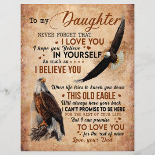 Daughter Gift Letter To My Daughter From Dad Custom Letterhead
