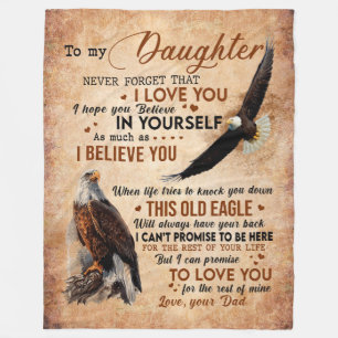 Daughter Gift Letter To My Daughter From Dad Fleece Blanket