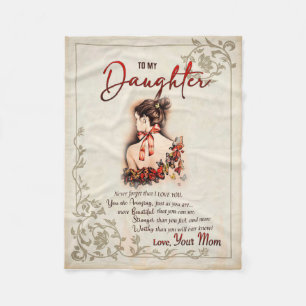 Daughter Gift Letter To My Daughter From Mum Fleece Blanket