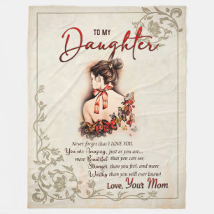 Daughter Gift Letter To My Daughter From Mum Fleece Blanket