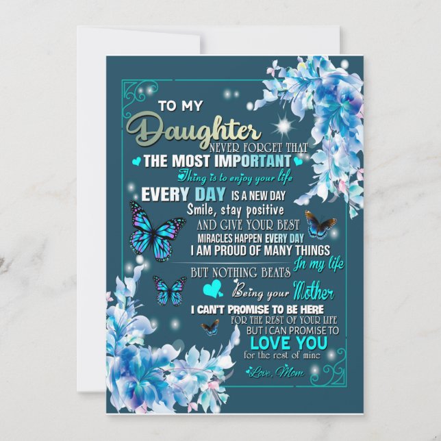 Daughter Gift | Letter To My Daughter From Mum Invitation (Front)