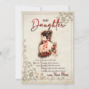 Daughter Gift   Letter To My Daughter From Mum Invitation