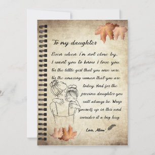 Daughter Gift   Letter To My Daughter From Mum Invitation