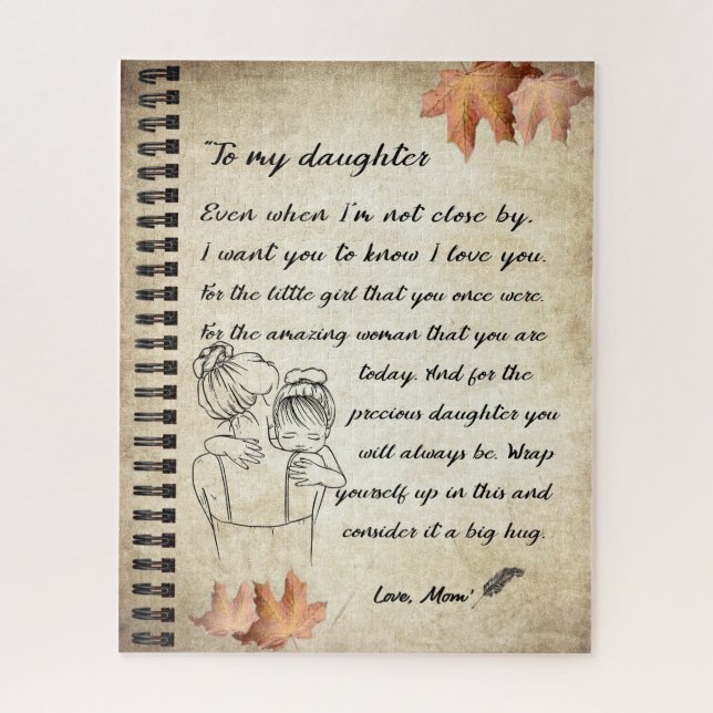 Daughter Gift | Letter To My Daughter From Mum Jigsaw Puzzle (Vertical)