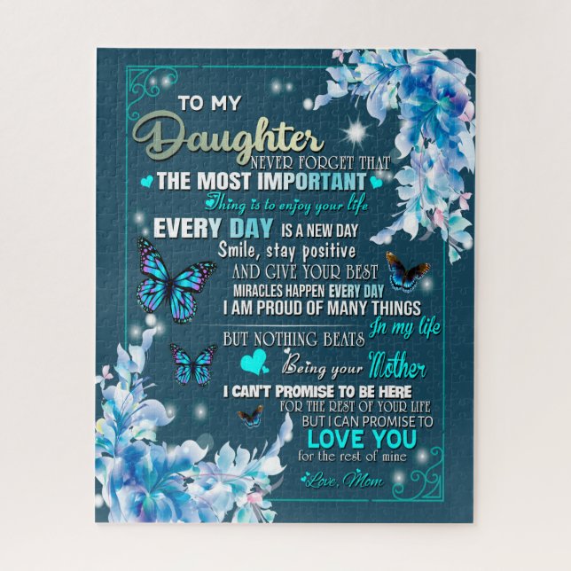 Daughter Gift | Letter To My Daughter From Mum Jigsaw Puzzle (Vertical)