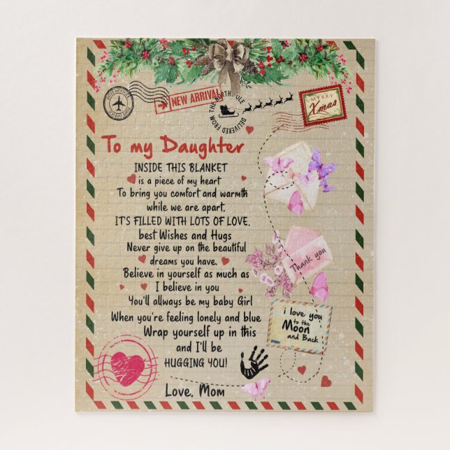 Daughter Gift | Letter To My Daughter From Mum Jigsaw Puzzle (Vertical)