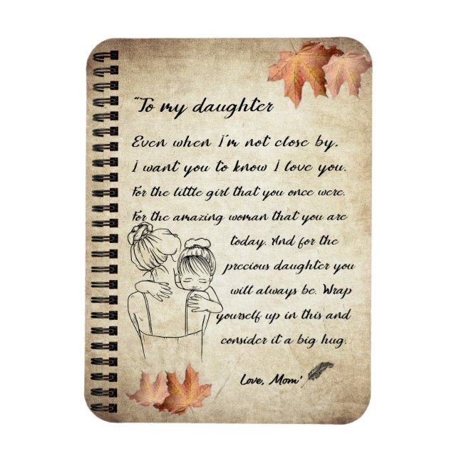Daughter Gift | Letter To My Daughter From Mum Magnet (Vertical)