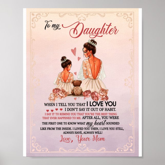 Daughter Gift | Letter To My Daughter From Mum Poster (Front)